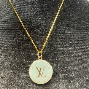 Louis Vuitton zipper pull - authentic- on 18” sterling silver chain